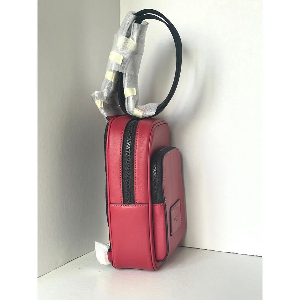 Coach Racer Sling Pack CU252 True Red Calf Leather Small Crossbody - Picture 7 of 10